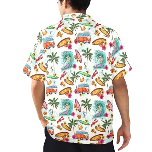 51nH9MorTUL.jpg Christmas Hawaiian Shirt for Men Cruise Shirts Short Sleeve Button Down Palm Beach Summer Tropical Vacation Shirts