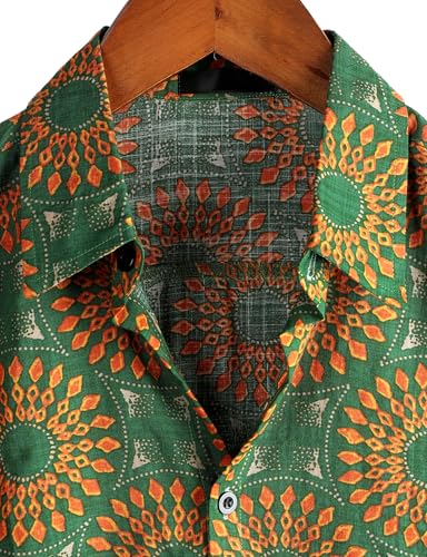 51sk-UqZbL.jpg Mens Casual Hawaiian Floral Shirts Short Sleeve Button Down Tropical Shirts Beach Summer Shirts