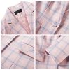 51vaYdb3rtL.jpg Womens 2 Piece Plaid Suits Set Business Office One Button Blazer Jacket Casual Long Sleeve Pant Suit Set