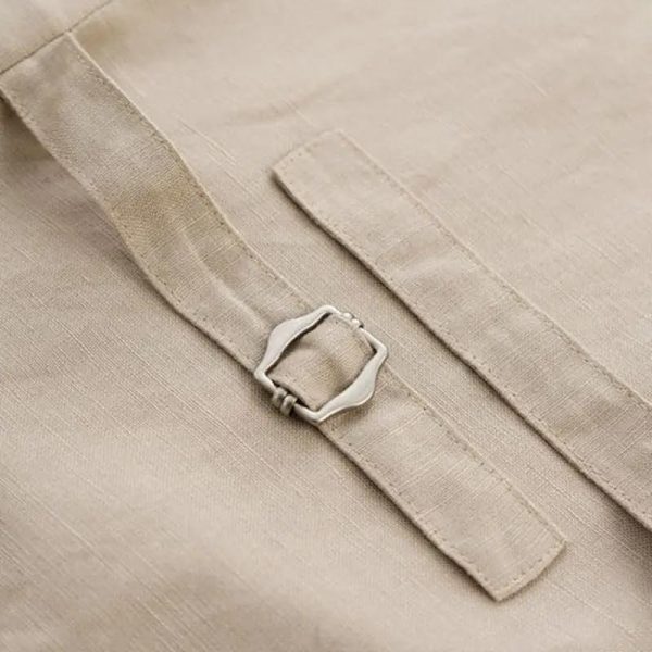 Retro Linen Women Suits Blue Sleeveless Button Vest Tops Wide Leg Pants Sets 2 Pieces Outfits Femme