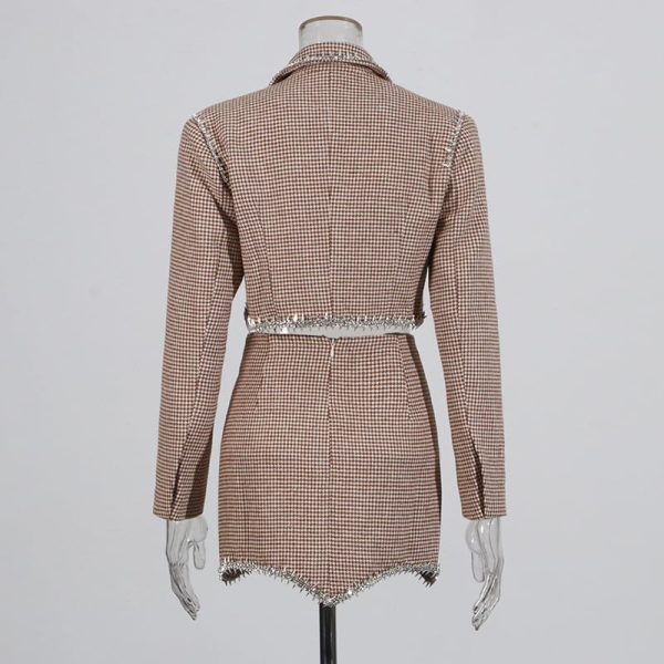 619UZ2b4VL.jpg Women's Skirt Suit Spring Summer Cropped Casual Blazer High Waist Skirt 2 Piece Set for Women