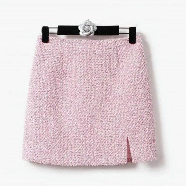 tweed jacket+skirt set, autumn and winter women's 2-piece set classic and elegant suit with set