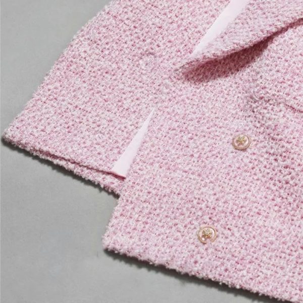 tweed jacket+skirt set, autumn and winter women's 2-piece set classic and elegant suit with set